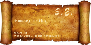 Semsey Erika névjegykártya